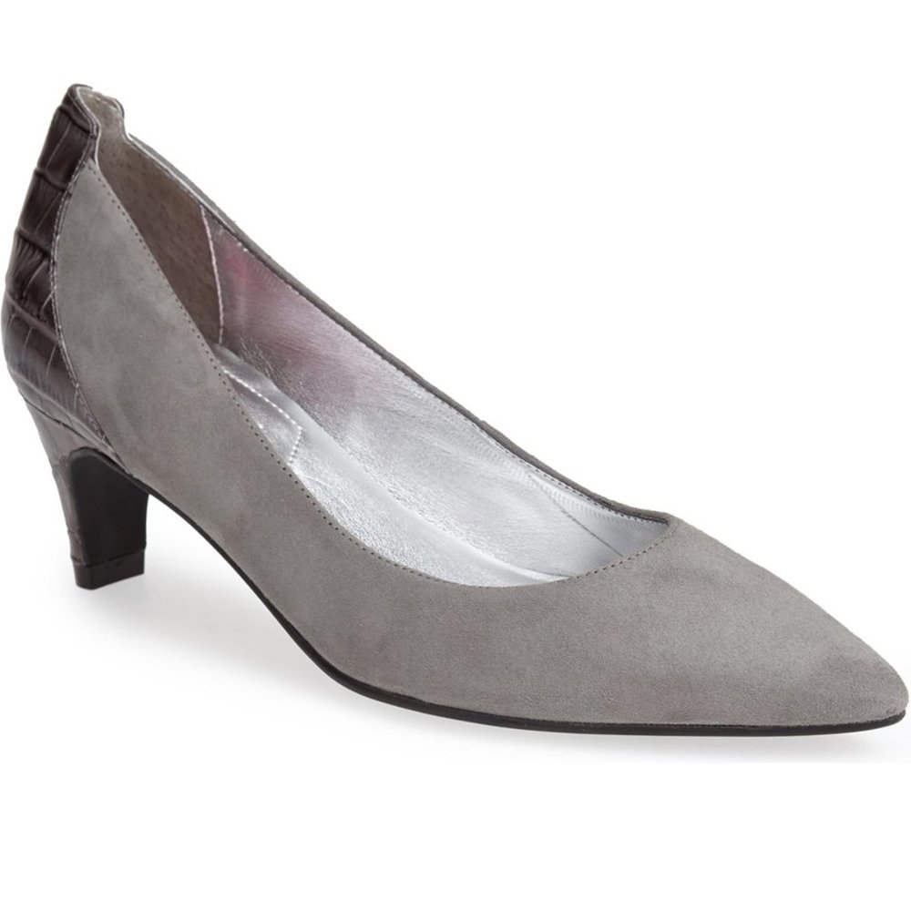 Women's Classic Shoes Mara Pump Genuine Leather Gray Comfortable  US 6